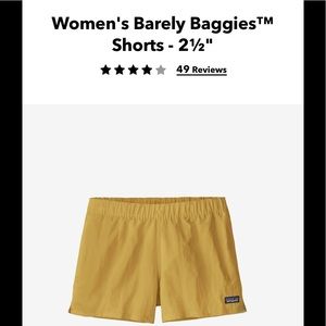 Worn ONCE ! Patagonia Women’s Barely Baggie Shorts - surfboard yellow
